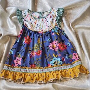 Matilda Jane Dress Girls Sz 8 Choose Your Path Babydoll Tunic Short Art Music